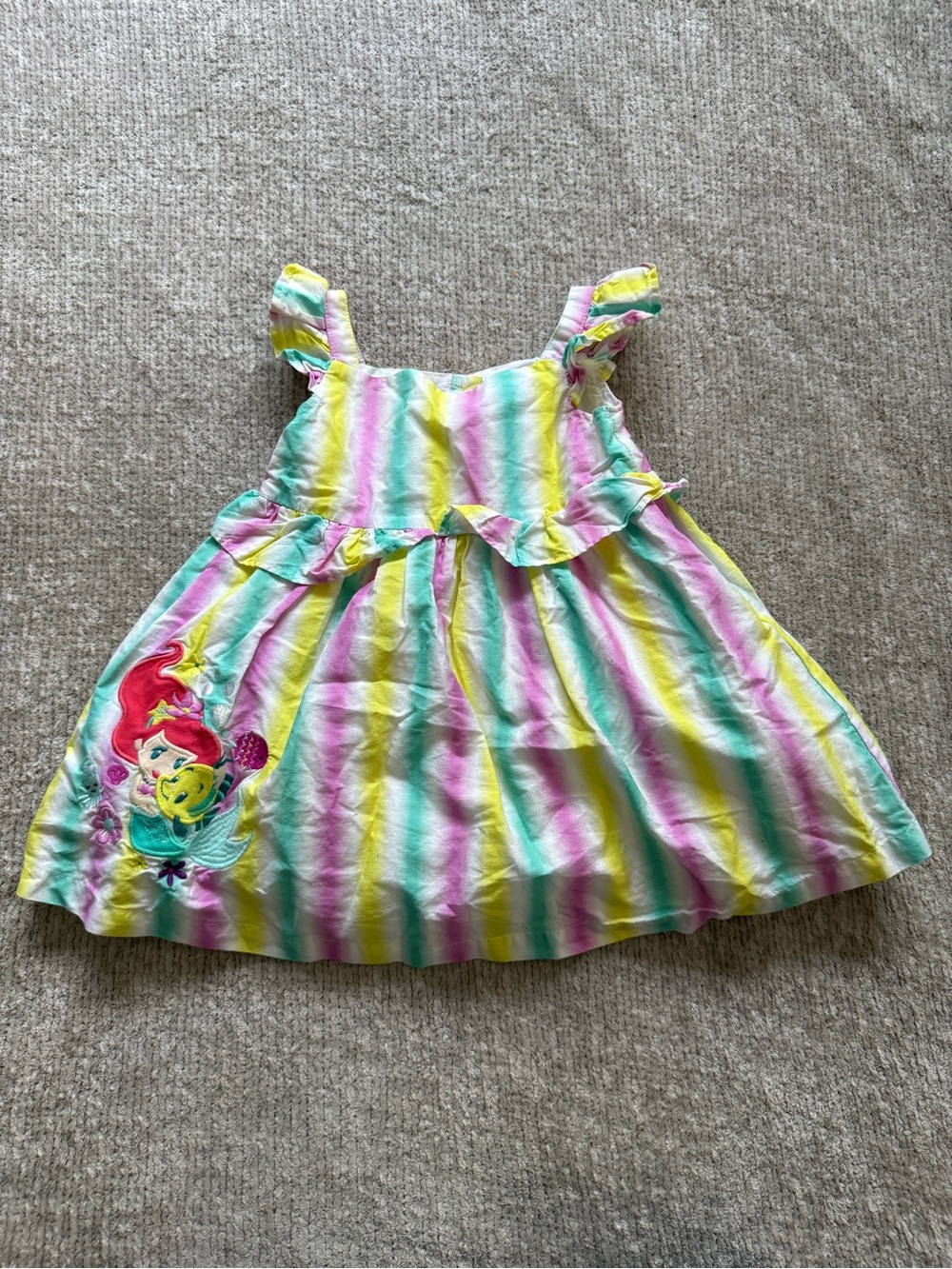 Disney Baby Ariel Rainbow Stripe Sundress 12-18M Little Mermaid‎